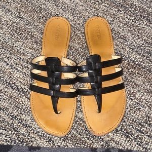 Abound Black Strappy Sandall Flip Flops